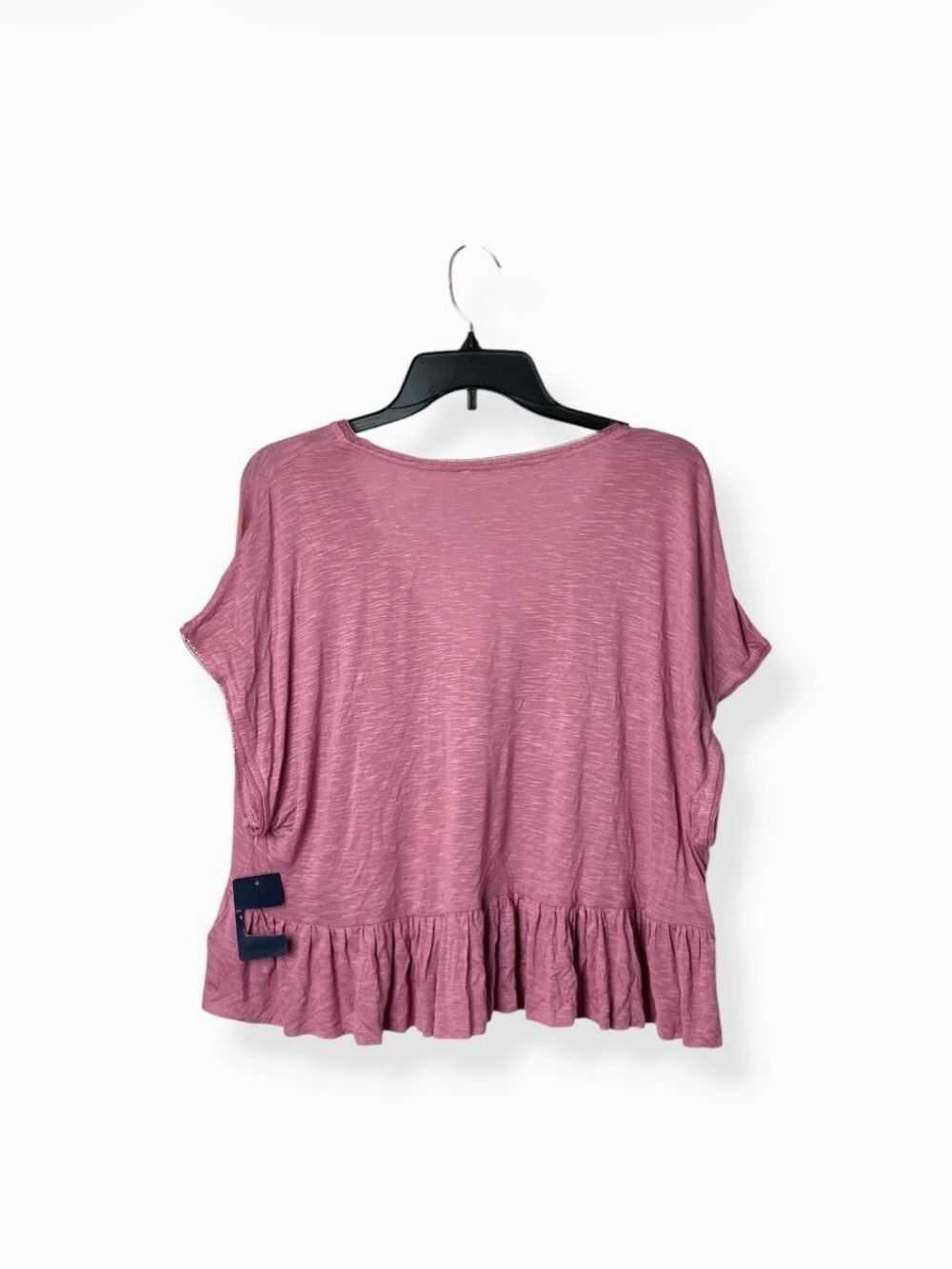 NWT Lucky Brand Casual Ruffle Button Front V Neck Top Dusty Rose Crop Shirt - Picture 5 of 7